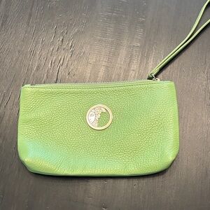 Versace Green Leather Wristlet